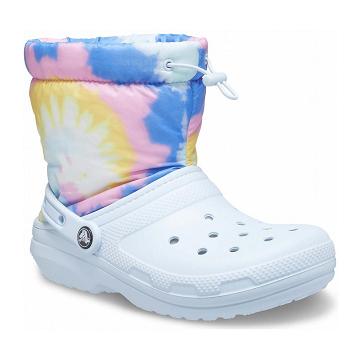 Crocs Classic Lined Neo Puff Tie Dye Men's Boots White | Australia 0709UZGT